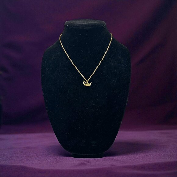 18K Gold Plated Narwhal Whale Pendant Necklace Gold Plated Stainless Steel Chain - Picture 9 of 12